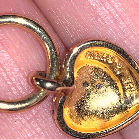 18" 14 Kt Gold Vermeil Cable Chain Toggle Necklace with Heart pendant - Picture 8 of 16